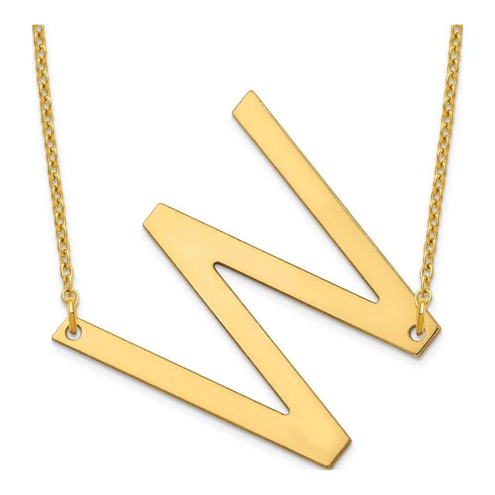 14K Yellow Gold Letter W Necklace