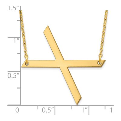 14K Yellow Gold Large Letter X Necklace – view 3