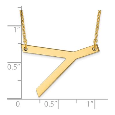 14K Yellow Gold Letter Y Necklace – view 3