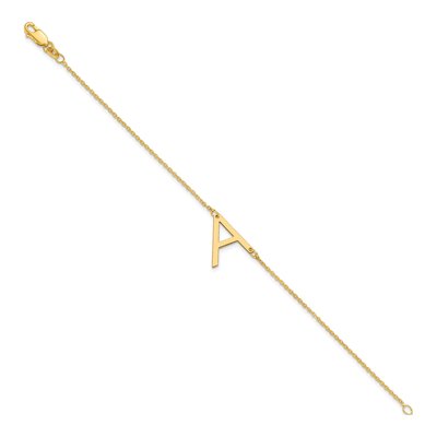 Gold-Plated Sterling Silver Letter A Bracelet – view 2