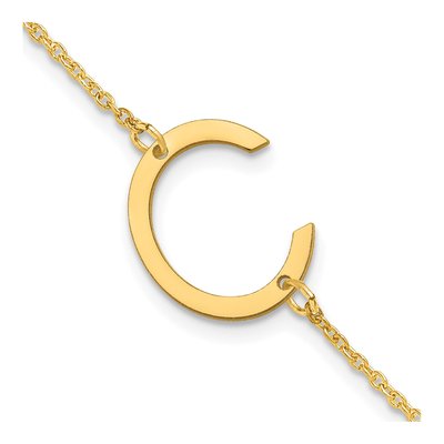 Gold-Plated Sterling Silver Letter C Bracelet