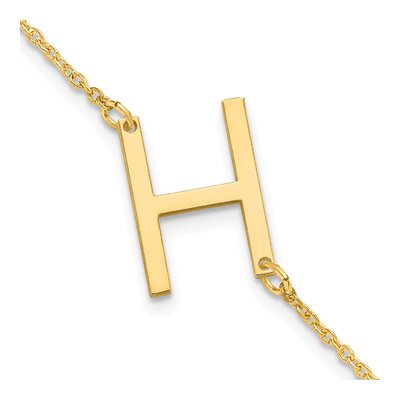 Gold-Plated Sterling Silver Letter H Bracelet