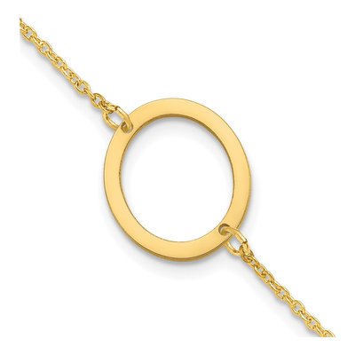 Gold-Plated Sterling Silver Letter O Bracelet