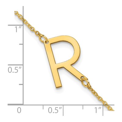 Gold-Plated Sterling Silver Letter R Bracelet – view 3