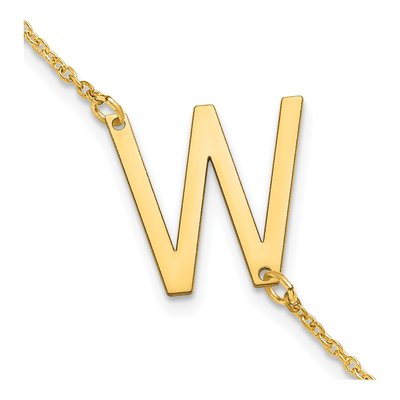 Gold-Plated Sterling Silver Letter W Bracelet