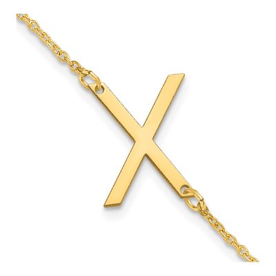 Gold-Plated Sterling Silver Letter X Bracelet
