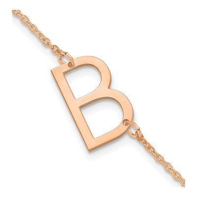 14K Rose Gold Letter B Bracelet