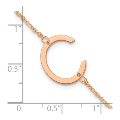 14K Rose Gold Letter C Bracelet – view 3