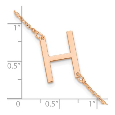14K Rose Gold Letter H Bracelet – view 3