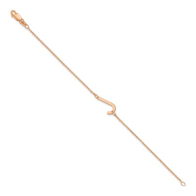 14K Rose Gold Letter J Bracelet – view 2