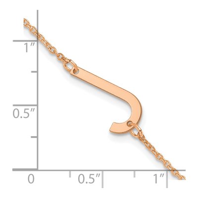 14K Rose Gold Letter J Bracelet – view 3
