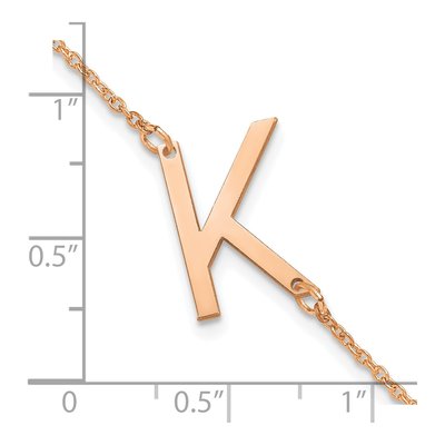 14K Rose Gold Letter K Bracelet – view 3