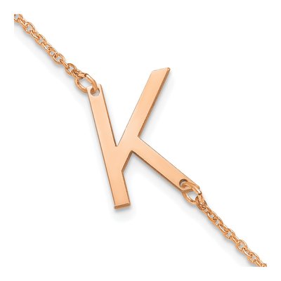 14K Rose Gold Letter K Bracelet