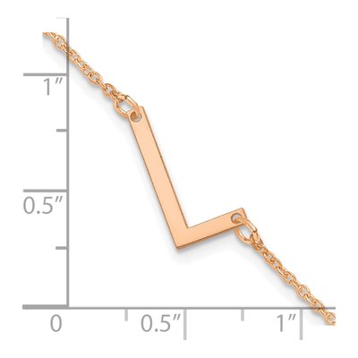 14K Rose Gold Letter L Bracelet – view 3