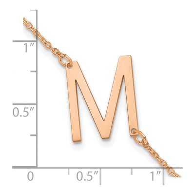 14K Rose Gold Letter M Bracelet – view 3
