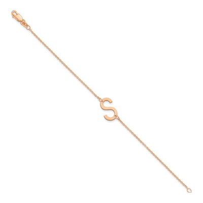 14K Rose Gold Initial S Bracelet – view 2