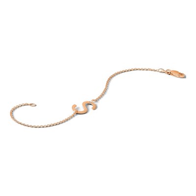 14K Rose Gold Initial S Bracelet – view 5