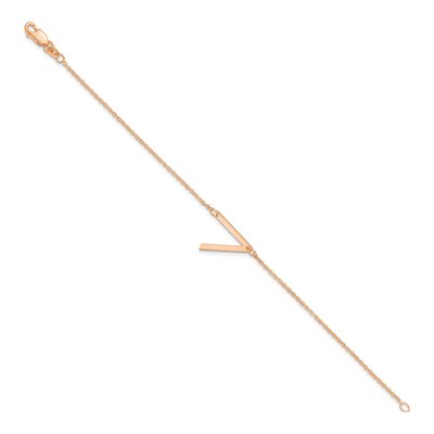 14K Rose Gold Letter V Bracelet – view 2