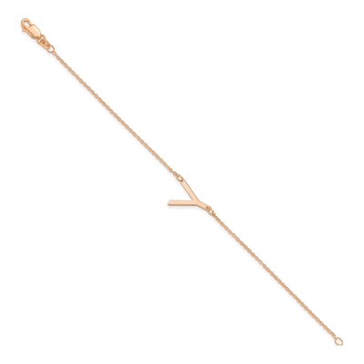 14K Rose Gold Letter Y Bracelet – view 2