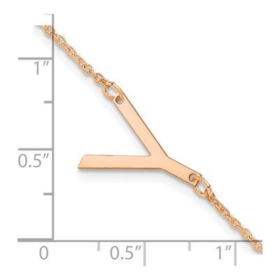 14K Rose Gold Letter Y Bracelet – view 3