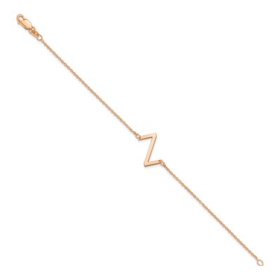 14K Rose Gold Letter Z Bracelet – view 2