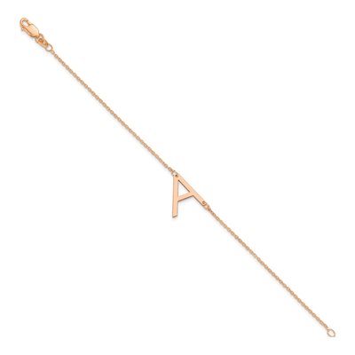 Rose Gold-Plated Sterling Silver Letter A Bracelet – view 2