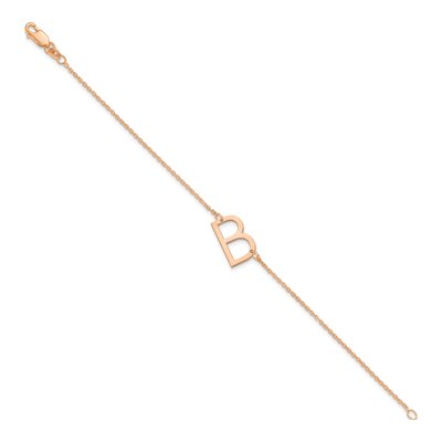 Rose Gold-Plated Sterling Silver Letter B Bracelet – view 2
