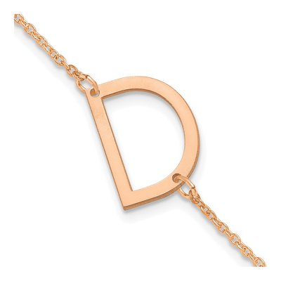 Rose Gold-Plated Sterling Silver Letter D Bracelet