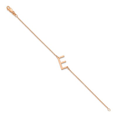 Rose Gold-Plated Sterling Silver Letter E Bracelet – view 2