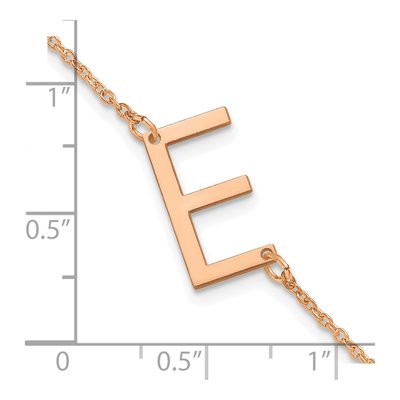 Rose Gold-Plated Sterling Silver Letter E Bracelet – view 3
