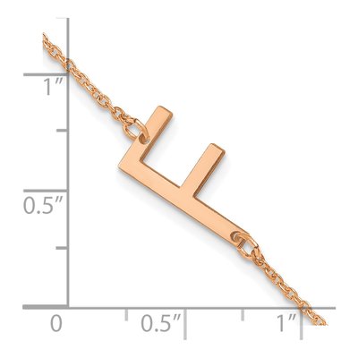 Rose Gold-Plated Sterling Silver Letter F Bracelet – view 3