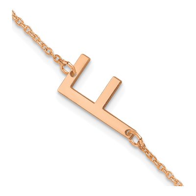 Rose Gold-Plated Sterling Silver Letter F Bracelet