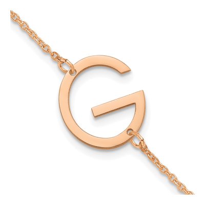 Rose Gold-Plated Sterling Silver Letter G Bracelet