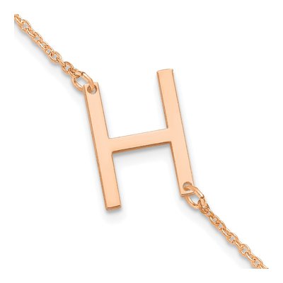 Rose Gold-Plated Sterling Silver Letter H Bracelet