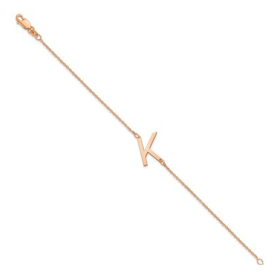 Rose Gold-Plated Sterling Silver Letter K Bracelet – view 2
