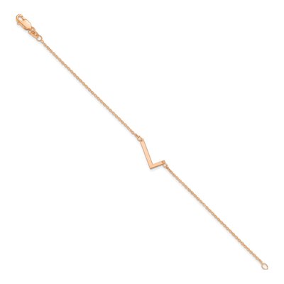Rose Gold-Plated Sterling Silver Letter L Bracelet – view 2