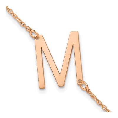 Rose Gold-Plated Sterling Silver Letter M Bracelet
