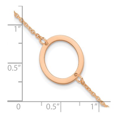 Rose Gold-Plated Sterling Silver Letter O Bracelet – view 3