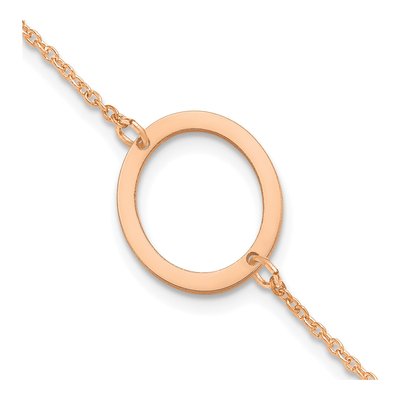 Rose Gold-Plated Sterling Silver Letter O Bracelet