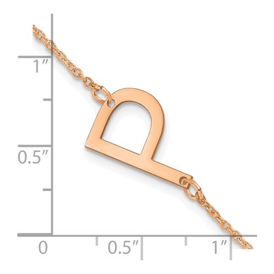 Rose Gold-Plated Sterling Silver Letter P Bracelet – view 3