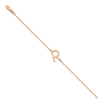 Rose Gold-Plated Sterling Silver Letter R Bracelet – view 2