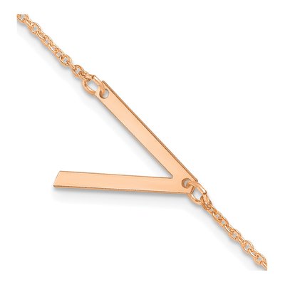 Rose Gold-Plated Sterling Silver Letter V Bracelet