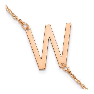 Rose Gold-Plated Sterling Silver Letter W Bracelet