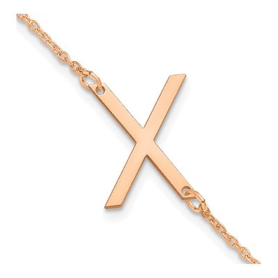 Rose Gold-Plated Sterling Silver Letter X Bracelet