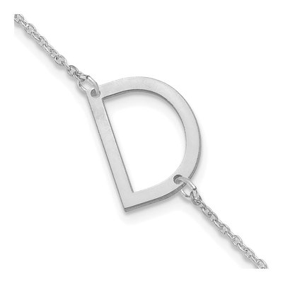 Sterling Silver Letter D Bracelet