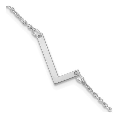 Sterling Silver Letter L Bracelet