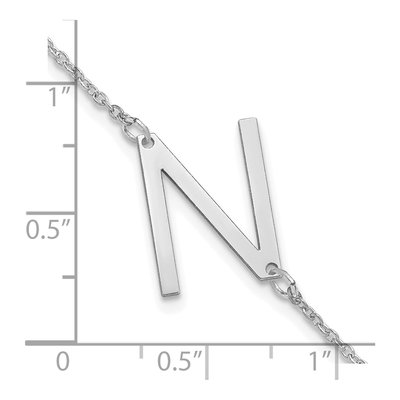 Sterling Silver Letter N Bracelet – view 3