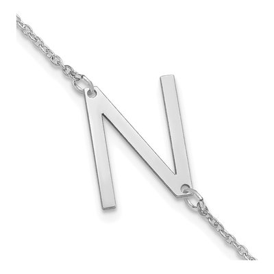 Sterling Silver Letter N Bracelet