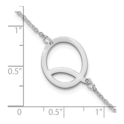 Sterling Silver Letter Q Bracelet – view 3