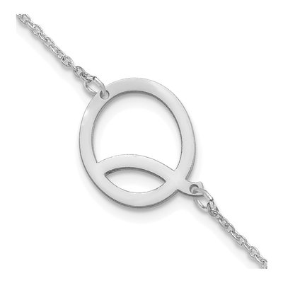 Sterling Silver Letter Q Bracelet